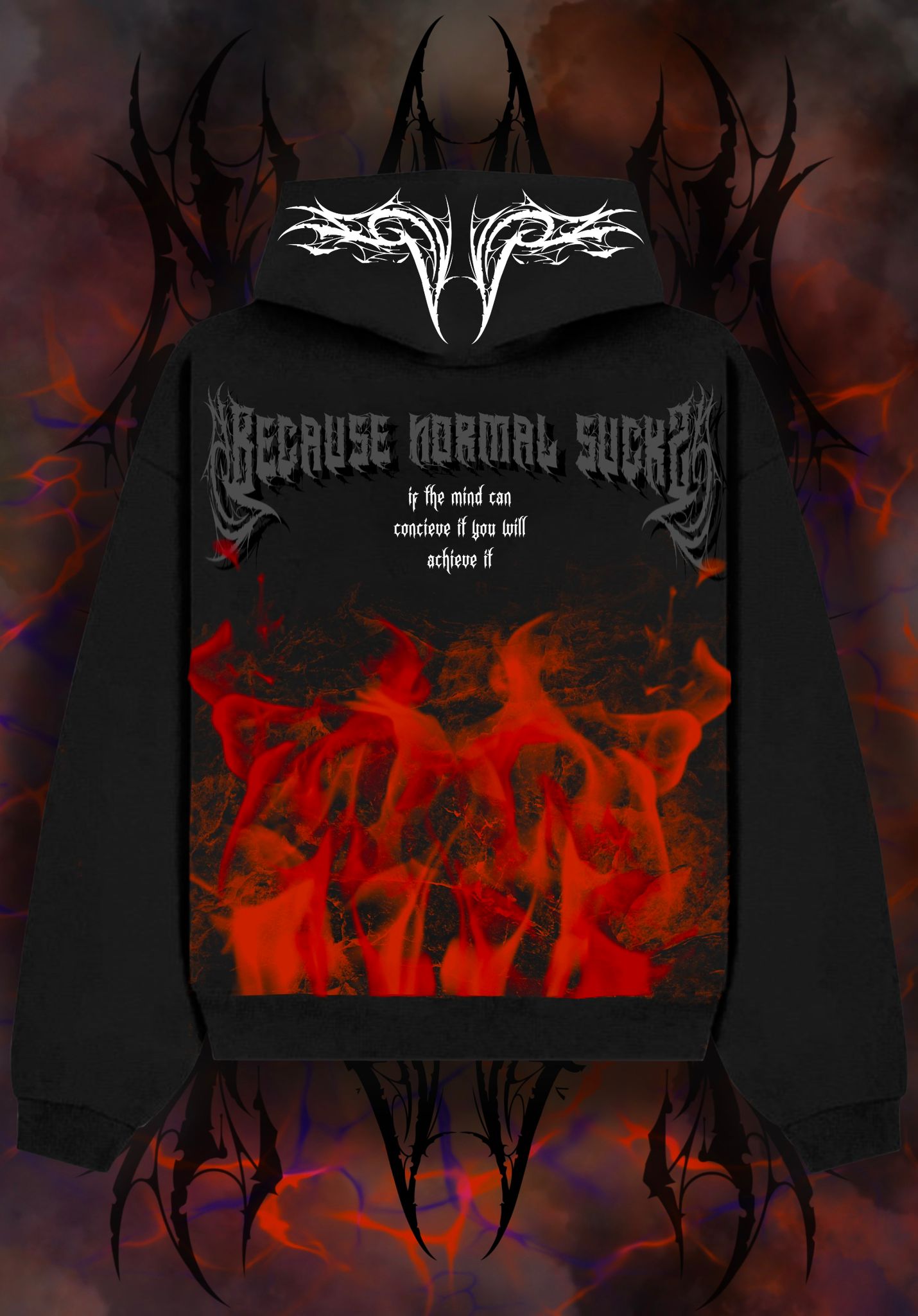 Oversize Hoodie – Dark Vision Flame