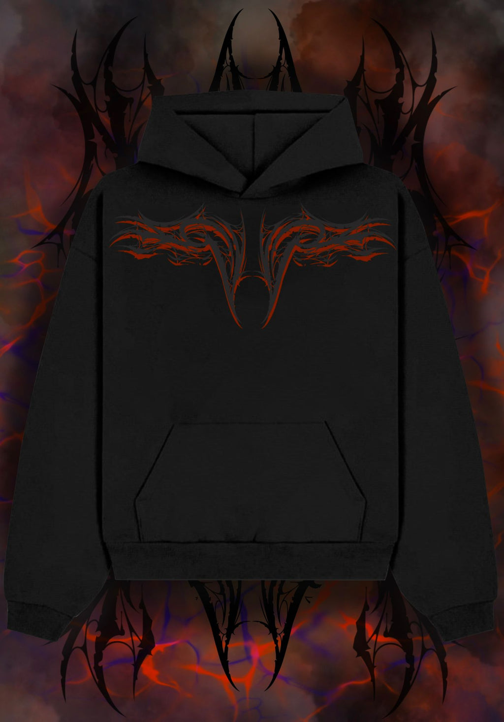 Oversize Hoodie – Dark Vision Flame